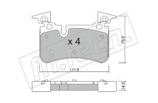 Sada brzdových destiček, kotoučová brzda fri.tech. 1223.0