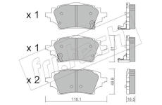 Sada brzdových destiček, kotoučová brzda fri.tech. 1228.0