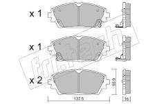 Sada brzdových destiček, kotoučová brzda fri.tech. 1237.0