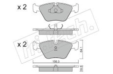 Sada brzdových destiček, kotoučová brzda fri.tech. 124.0
