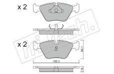 Sada brzdových destiček, kotoučová brzda fri.tech. 124.2