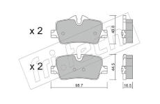 Sada brzdových destiček, kotoučová brzda fri.tech. 1264.0