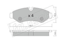 Sada brzdových destiček, kotoučová brzda fri.tech. 1275.0
