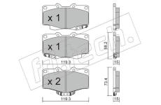 Sada brzdových destiček, kotoučová brzda fri.tech. 131.0