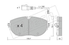 Sada brzdových destiček, kotoučová brzda fri.tech. 1322.0