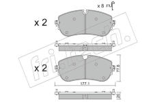 Sada brzdových destiček, kotoučová brzda fri.tech. 1342.0