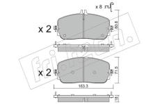 Sada brzdových destiček, kotoučová brzda fri.tech. 1357.0