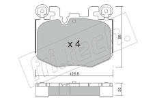 Sada brzdových destiček, kotoučová brzda fri.tech. 1423.0