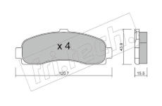 Sada brzdových destiček, kotoučová brzda fri.tech. 147.0