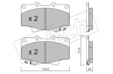 Sada brzdových destiček, kotoučová brzda fri.tech. 156.0