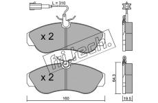 Sada brzdových destiček, kotoučová brzda fri.tech. 158.1