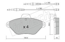 Sada brzdových destiček, kotoučová brzda fri.tech. 160.0