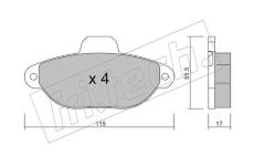 Sada brzdových destiček, kotoučová brzda fri.tech. 162.1