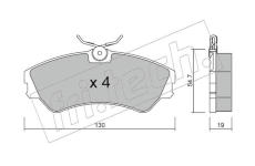 Sada brzdových destiček, kotoučová brzda fri.tech. 165.0