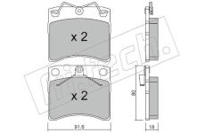 Sada brzdových destiček, kotoučová brzda fri.tech. 166.1