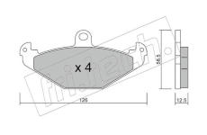 Sada brzdových destiček, kotoučová brzda fri.tech. 168.1