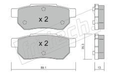 Sada brzdových destiček, kotoučová brzda fri.tech. 173.0