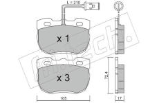 Sada brzdových destiček, kotoučová brzda fri.tech. 180.0