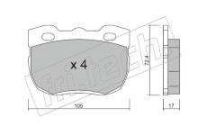 Sada brzdových destiček, kotoučová brzda fri.tech. 180.1