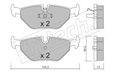 Sada brzdových destiček, kotoučová brzda fri.tech. 185.0
