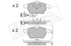 Sada brzdových destiček, kotoučová brzda fri.tech. 188.0