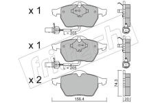 Sada brzdových destiček, kotoučová brzda fri.tech. 188.3