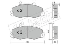 Sada brzdových destiček, kotoučová brzda fri.tech. 201.1