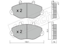 Sada brzdových destiček, kotoučová brzda fri.tech. 202.1