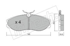 Sada brzdových destiček, kotoučová brzda fri.tech. 206.0