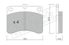 Sada brzdových destiček, kotoučová brzda fri.tech. 210.0