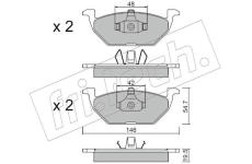 Sada brzdových destiček, kotoučová brzda fri.tech. 220.1
