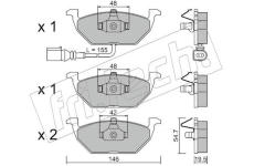 Sada brzdových destiček, kotoučová brzda fri.tech. 220.2