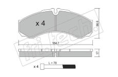 Sada brzdových destiček, kotoučová brzda fri.tech. 221.3