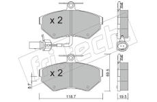 Sada brzdových destiček, kotoučová brzda fri.tech. 224.2