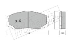 Sada brzdových destiček, kotoučová brzda fri.tech. 230.0