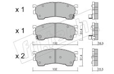 Sada brzdových destiček, kotoučová brzda fri.tech. 232.1