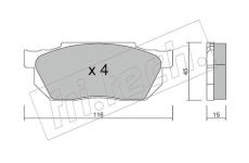 Sada brzdových destiček, kotoučová brzda fri.tech. 256.0