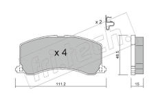 Sada brzdových destiček, kotoučová brzda fri.tech. 257.0