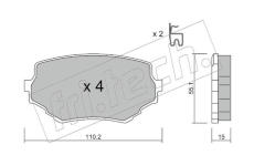 Sada brzdových destiček, kotoučová brzda fri.tech. 258.0