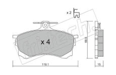 Sada brzdových destiček, kotoučová brzda fri.tech. 259.0