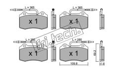 Sada brzdových destiček, kotoučová brzda fri.tech. 260.1