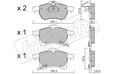 Sada brzdových destiček, kotoučová brzda fri.tech. 267.0
