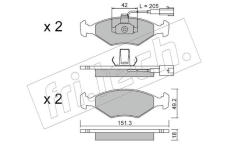 Sada brzdových destiček, kotoučová brzda fri.tech. 282.1