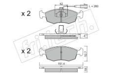 Sada brzdových destiček, kotoučová brzda fri.tech. 283.1