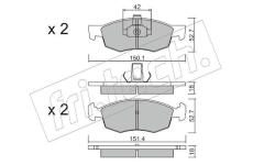 Sada brzdových destiček, kotoučová brzda fri.tech. 283.2