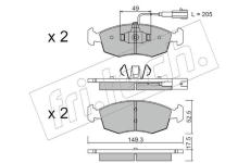 Sada brzdových destiček, kotoučová brzda fri.tech. 283.4