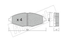 Sada brzdových destiček, kotoučová brzda fri.tech. 302.0