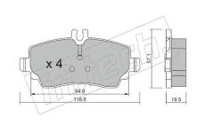 Sada brzdových destiček, kotoučová brzda fri.tech. 319.1