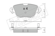 Sada brzdových destiček, kotoučová brzda fri.tech. 328.0