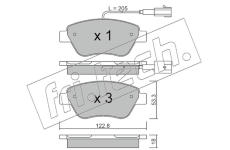 Sada brzdových destiček, kotoučová brzda fri.tech. 330.0